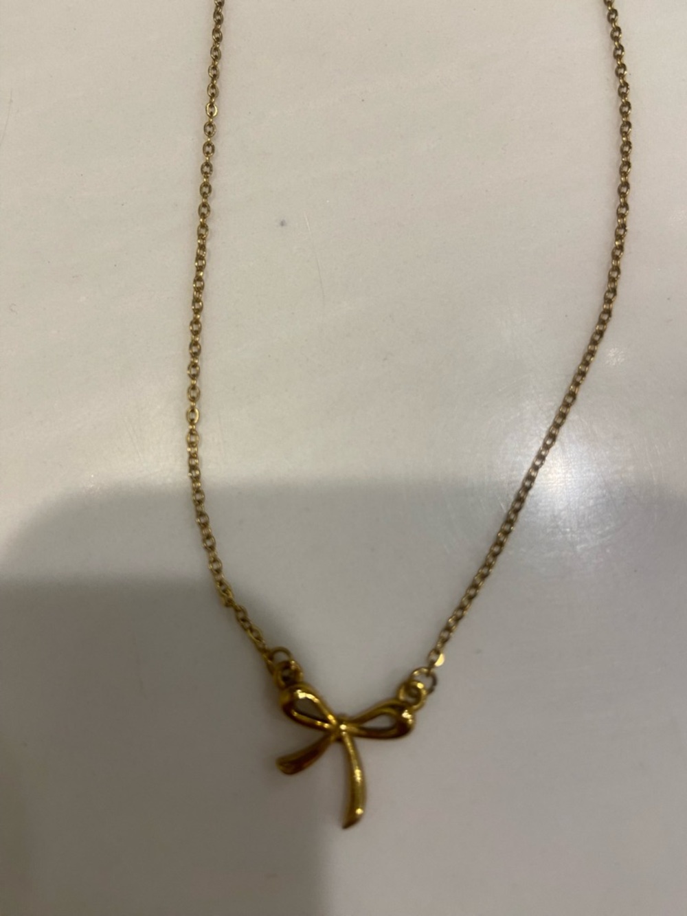 Gold Bow Pendant Necklace - Women Jewelry